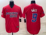 Men's Puerto Rico 2023 World Baseball #9 Javier Baez Classic Red Men's Jersey