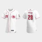 Men's Cincinnati Reds #28 Tommy Pham White Home Flex Base Jersey