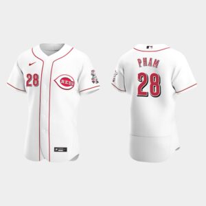 Men's Cincinnati Reds #28 Tommy Pham White Home Flex Base Jersey