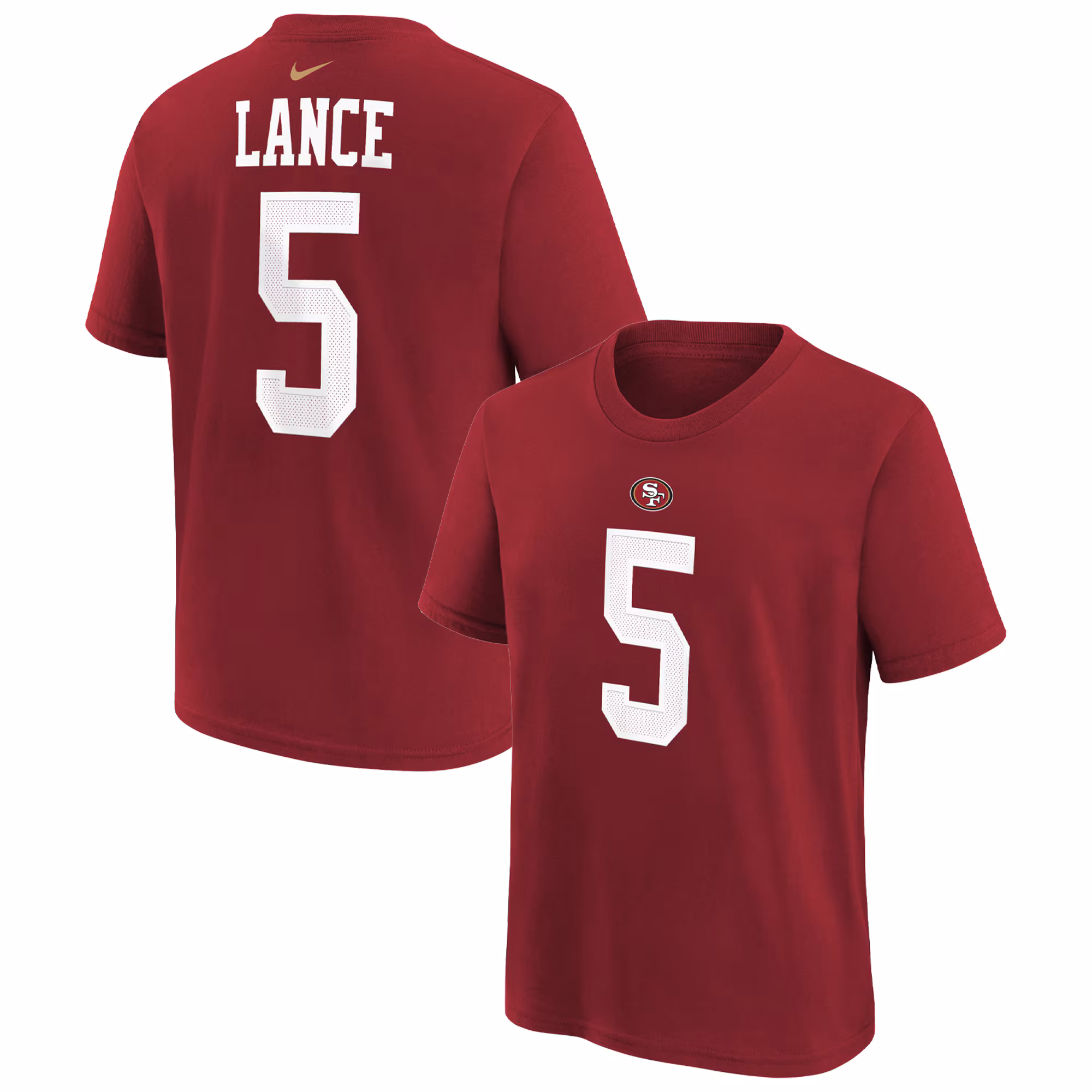 Youth Trey Lance Scarlet San Francisco 49ers Team Player Name & Number T-Shirt