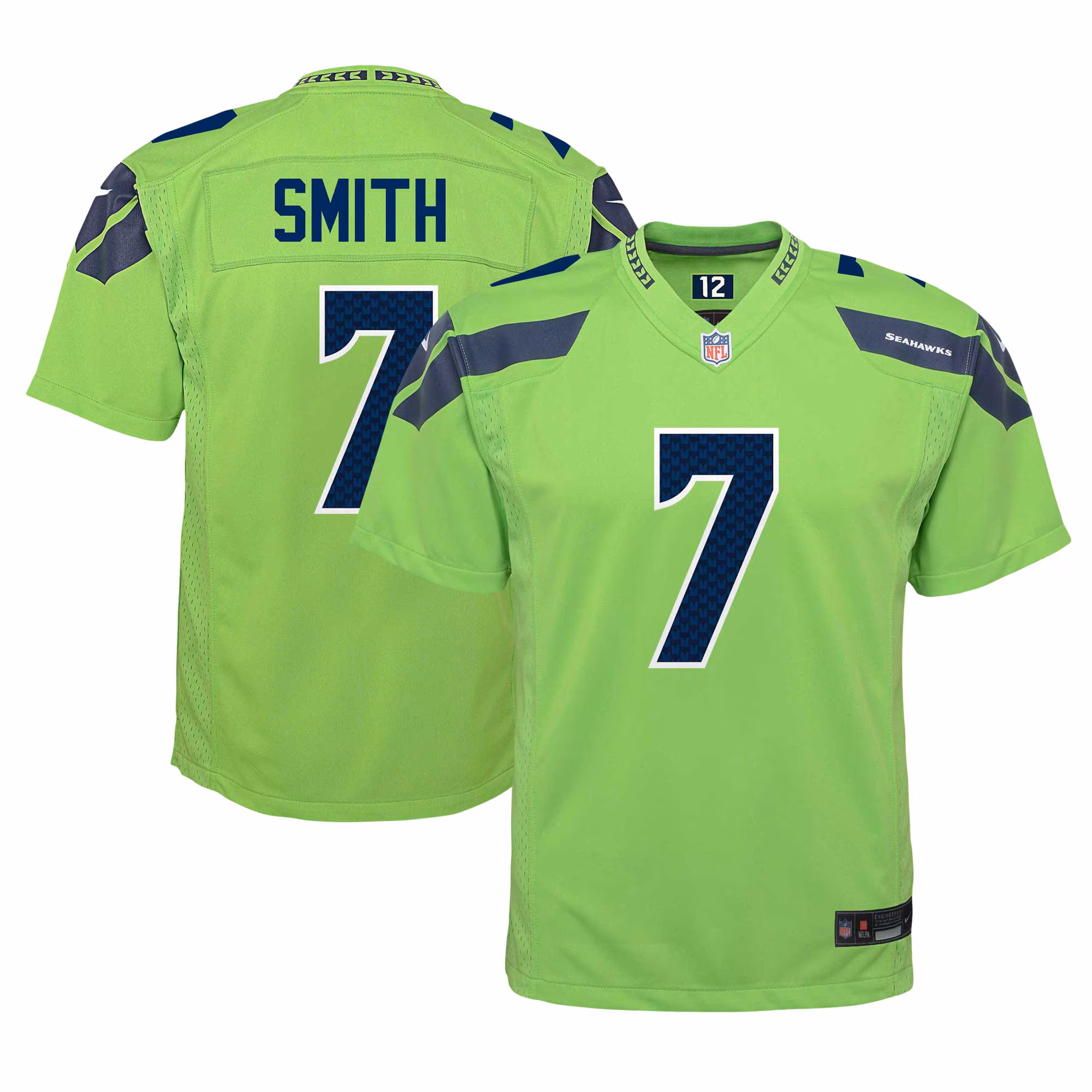 Geno Smith Seattle Seahawks Youth Alternate Player Game Jersey - Neon Green