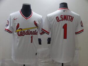 Men's St.Louis Cardinals #1 O.Smith White Game 2021  Jersey
