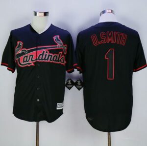 St. Louis Cardinals #1 Ozzie Smith Black New Cool Base Fashion Stitched Jersey