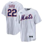 Men's #22 New York Mets Juan Soto  White Home Replica Player Jersey