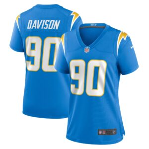 Tyeler Davison Los Angeles Chargers  Women's Home Game Player Jersey - Powder Blue