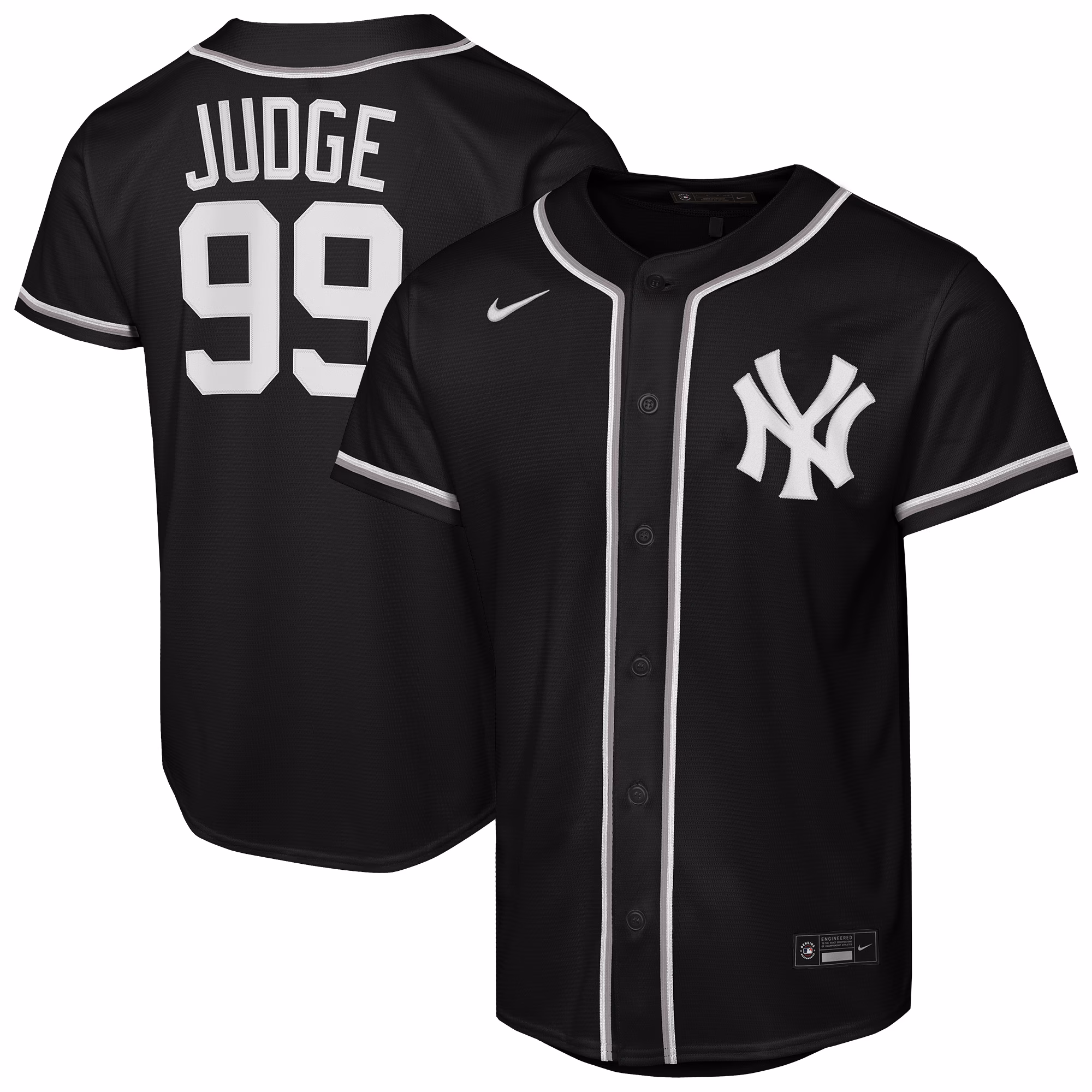Youth New York Yankees Aaron Judge #99 Black Fashion Replica Player Jersey
