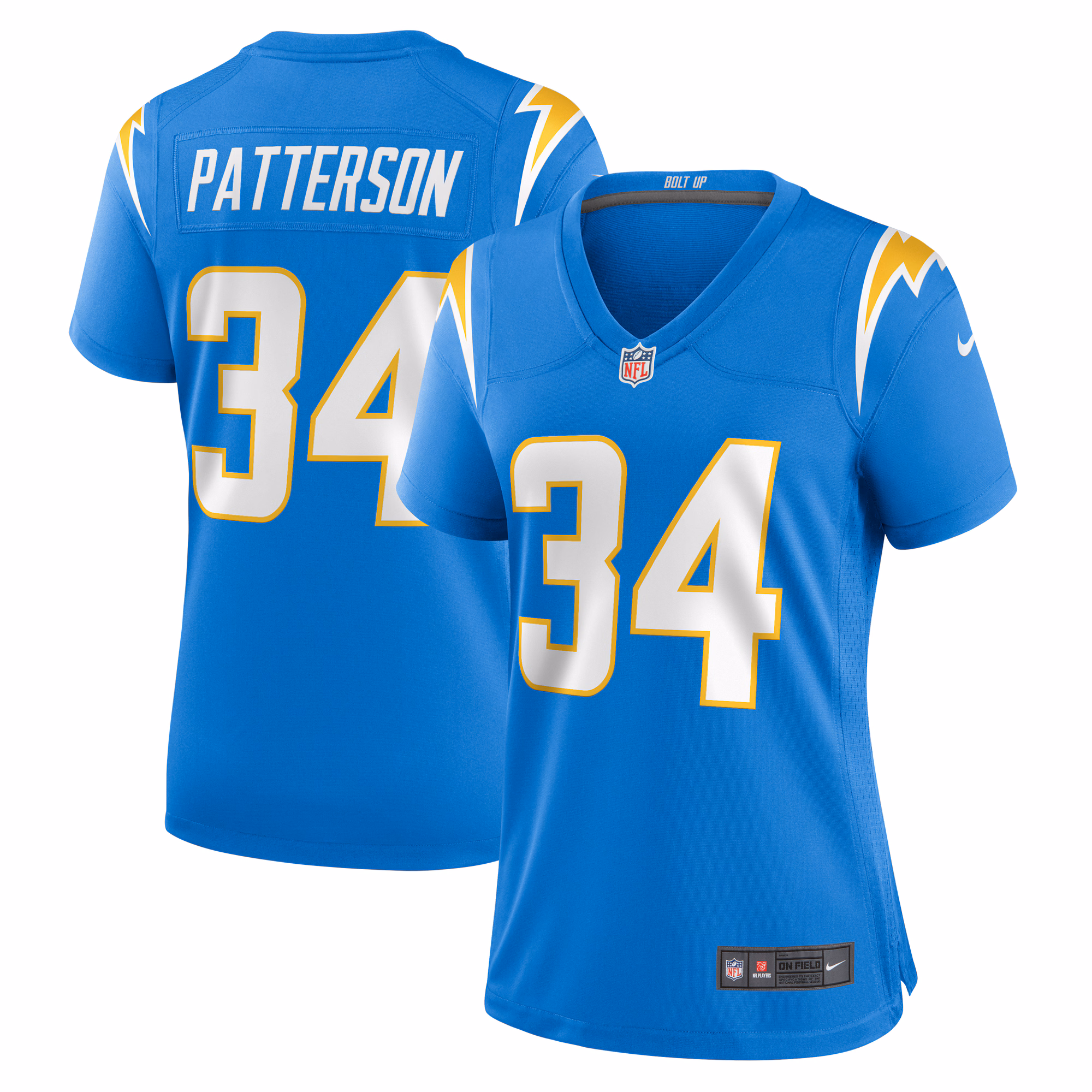 Jaret Patterson Los Angeles Chargers Women's Team Game Jersey -  Powder Blue