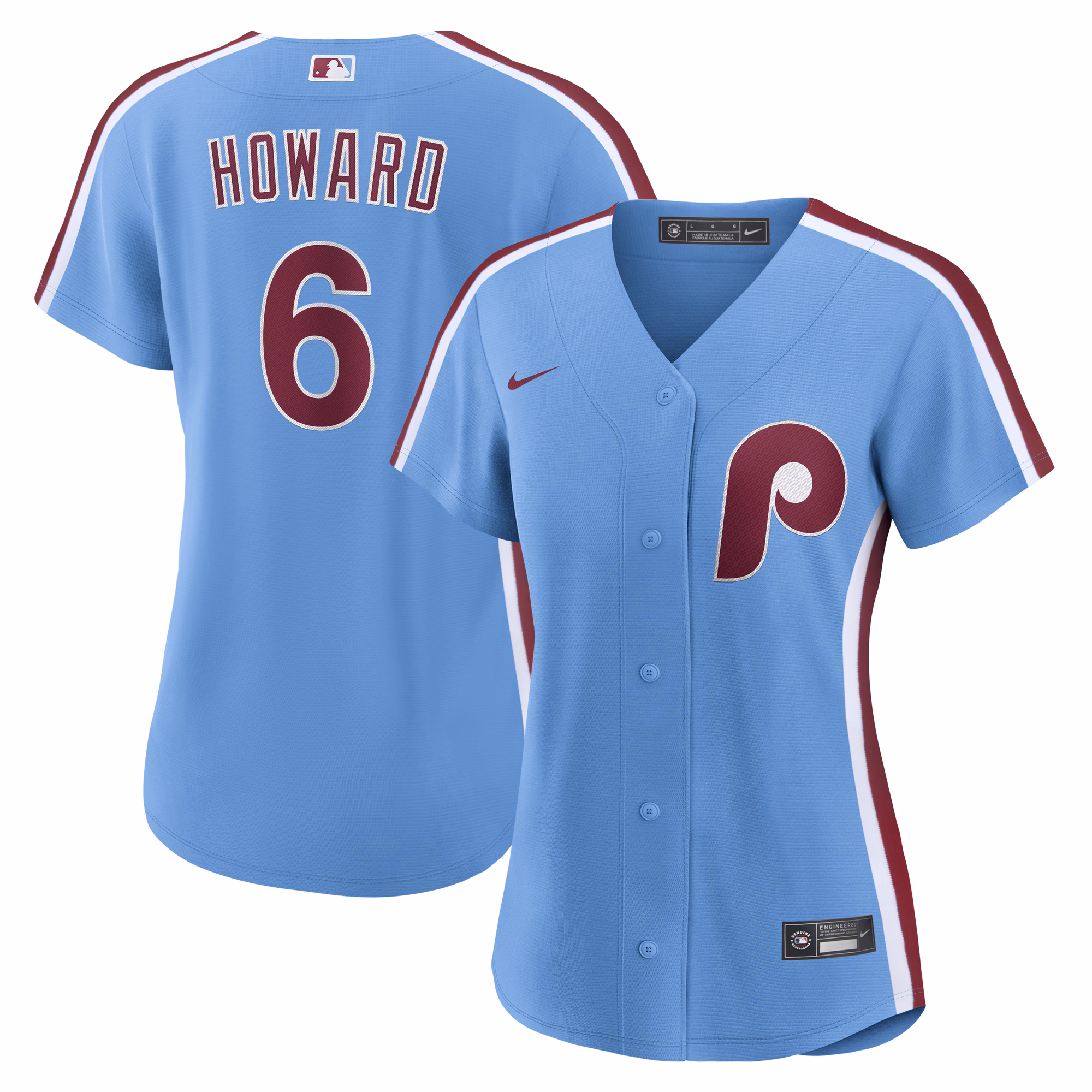 Women's Philadelphia Phillies Ryan Howard #6 Light Blue Replica Jersey