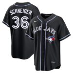 Davis Schneider #36 Toronto Blue Jays Fashion Replica Out Jersey - Black