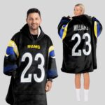 Adult K.W 23 Los Angeles R Football Unisex Blanket Hoodie