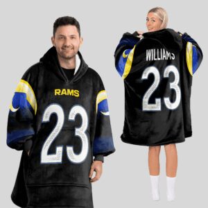 Adult K.W 23 Los Angeles R Football Unisex Blanket Hoodie