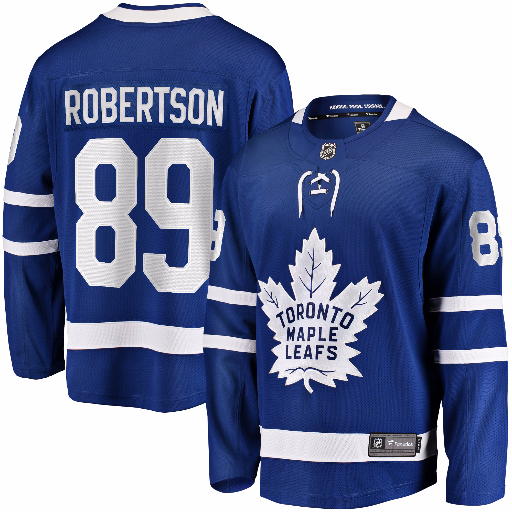 Toronto Maple Leafs Nicholas Robertson #89 Fanatics Blue Home Premier Breakaway Player Jersey