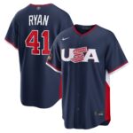 Joe Ryan #41 USA Baseball 2026 World Baseball Classic Road Stadium Jersey - Navy