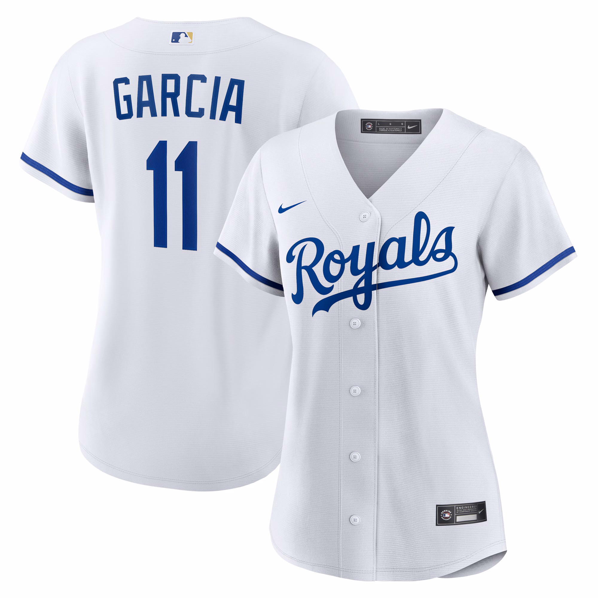 Women's Kansas City Royals Maikel Garcia #11 White Home Replica Jersey