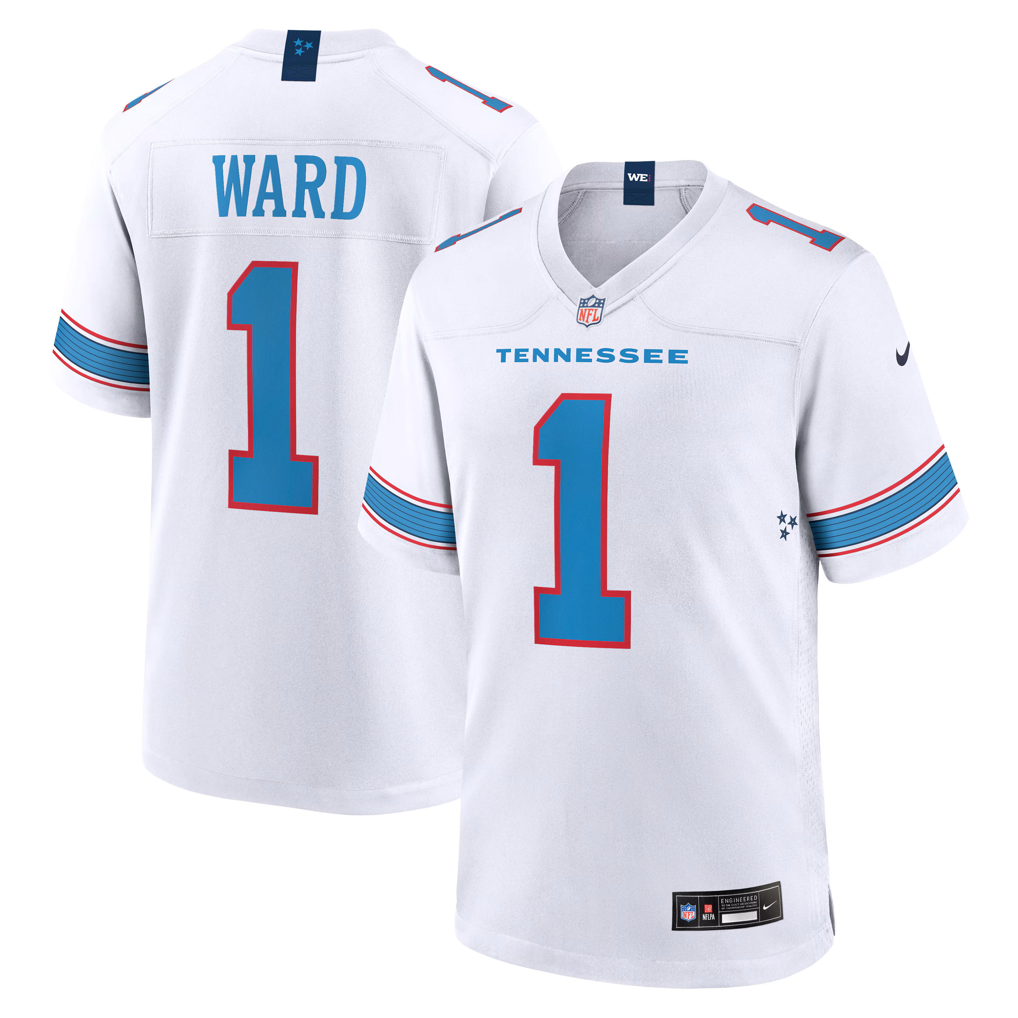 Cameron Ward #1 Tennessee Titans White Game Jersey
