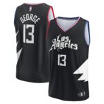 Paul George LA Clippers  Fast Break Replica Player Jersey - Statement Edition - Black