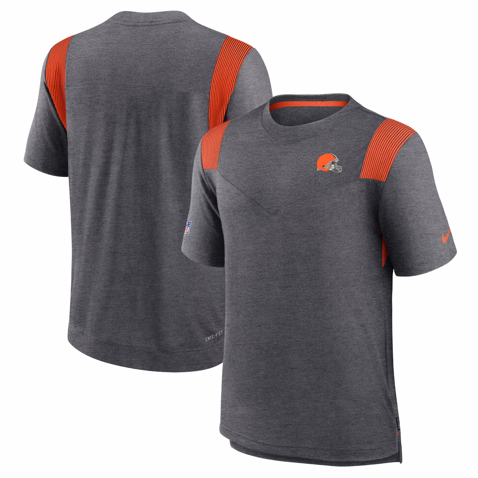 Men's Heather Charcoal Cleveland Browns Sideline Tonal Logo Performance Player T-Shirt