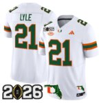 Jordan Lyle #21 Miami Hurricanes MIA 2026 CFP Final & Florida Patch Vapor Limited Jersey - All Stitched
