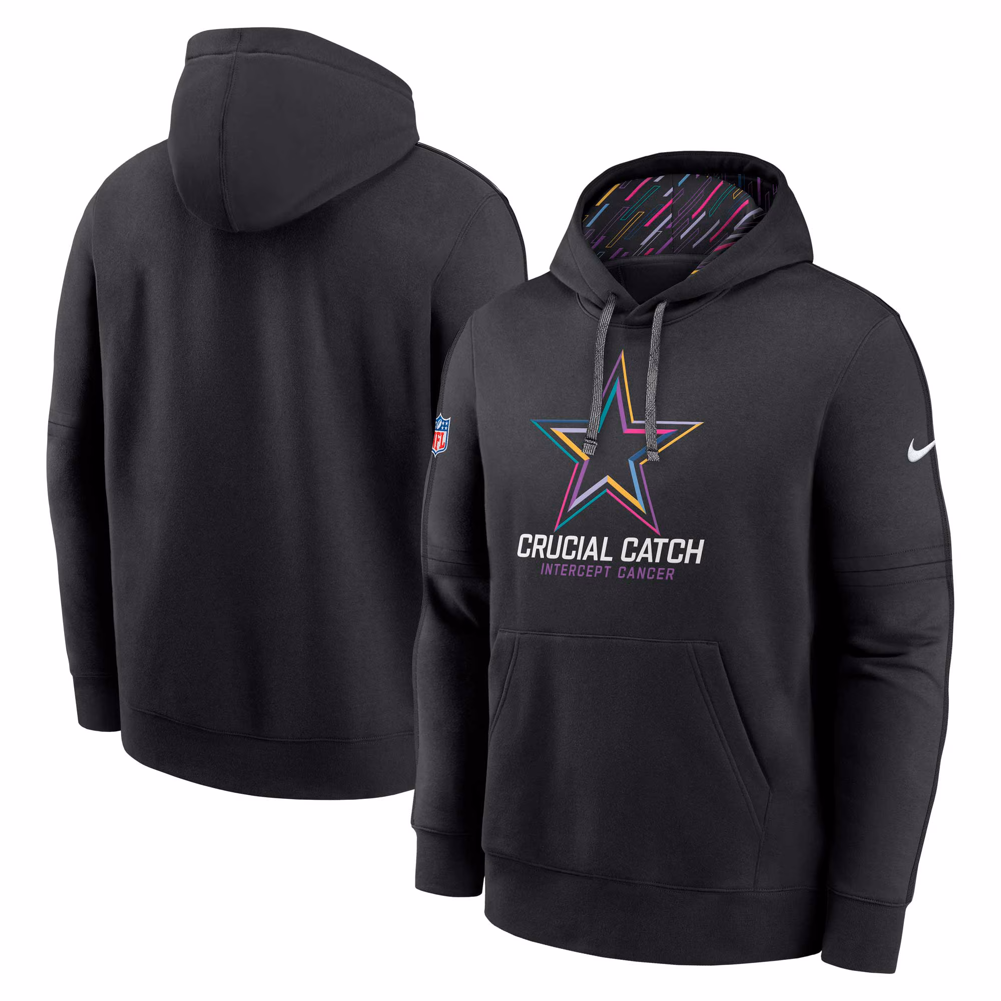 Men's Black Dallas Cowboys 2024 Crucial Catch Club Pullover Hoodie