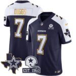 Trevon Diggs #7 Cowboys Texas Patch Gold Trim Vapor Jersey - All Stitched