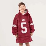 Kid #5 Arkansas Football Unisex Blanket Hoodie