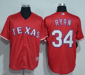 Texas Rangers #34 Nolan Ryan Red New Cool Base Stitched Jersey