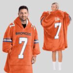 Adult J.E 7 Denver Football Unisex Blanket Hoodie