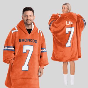 Adult J.E 7 Denver Football Unisex Blanket Hoodie