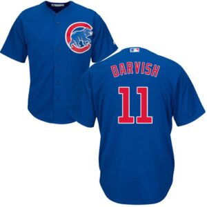 Chicago Cubs #11 Yu Darvish Blue New Cool Base Stitched Jersey