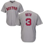 Mitchell And Ness 1914 Boston Red Sox #3 Babe Ruth Grey Throwback Stitched Jersey