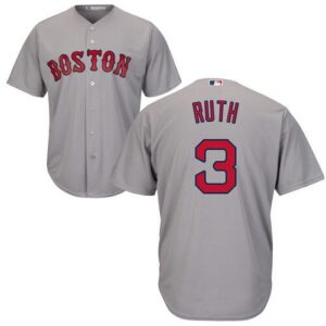 Mitchell And Ness 1914 Boston Red Sox #3 Babe Ruth Grey Throwback Stitched Jersey