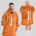 Adult #1 Miami Football Unisex Blanket Hoodie
