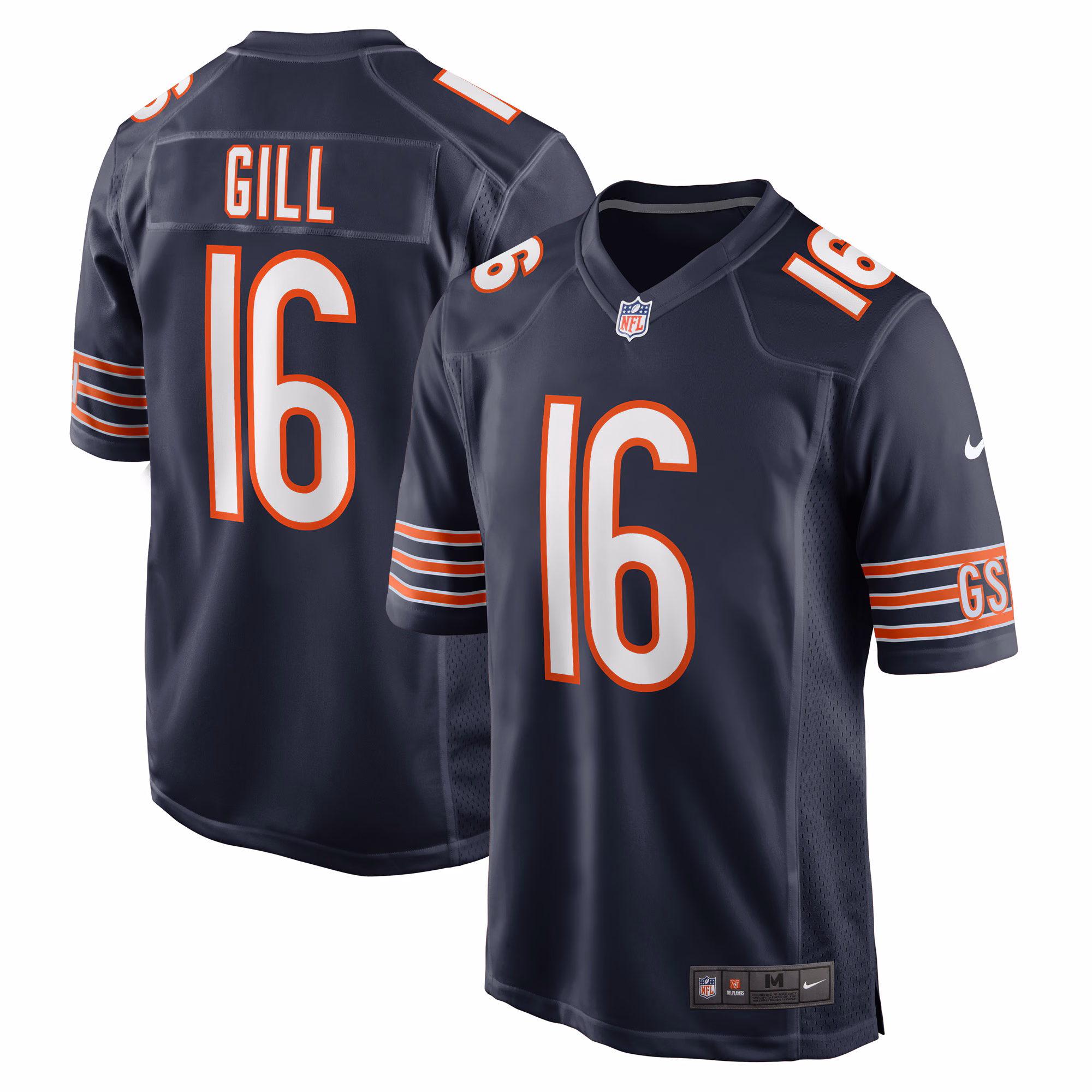 Trenton Gill Chicago Bears Game Player Jersey - Navy