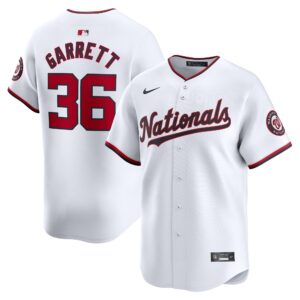 Men's Washington Nationals Stone Garrett  White Home Limited Player Jersey