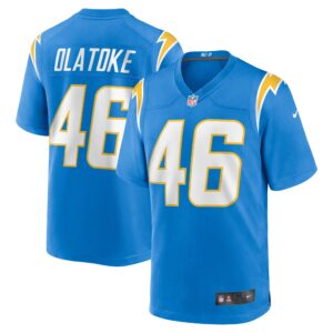Praise Olatoke Los Angeles Chargers Team Game Jersey -  Powder Blue