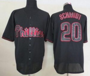 Philadelphia Phillies #20 Mike Schmidt Black Fashion Stitched Jersey