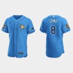 Men's Tampa Bay Rays #8 Brandon Lowe Light Blue 2020 World Series Alternate Team Flex Base Jersey