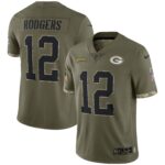 Aaron Rodgers Green Bay Packers  2022 Salute To Service Limited Jersey - Olive