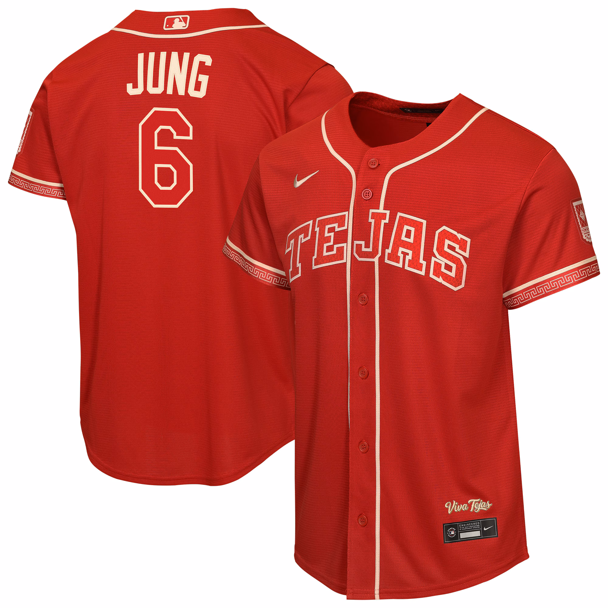 Youth Texas Rangers Josh Jung #6 Red 2026 City Connect Stadium Jersey