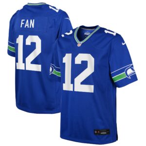 12s Seattle Seahawks  Youth Throwback Player Game Jersey - Royal