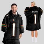 Adult #1 Miami Football Unisex Blanket Hoodie