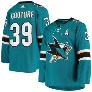 Logan Couture San Jose Sharks  Home Authentic Alternate Captain Player Jersey - Teal