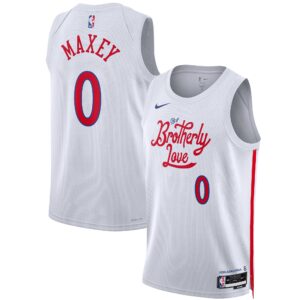 Tyrese Maxey Philadelphia 76ers  Unisex 2022/23 Swingman Jersey - City Edition - White