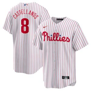 Men's Philadelphia Phillies #8 Nick Castellanos  Player White Jersey