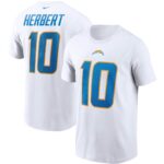 Men's Justin Herbert White Los Angeles Chargers Name & Number T-Shirt