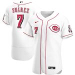 Men's  Cincinnati Reds #7 Eugenio Suarez White Home 2020 Player Jersey