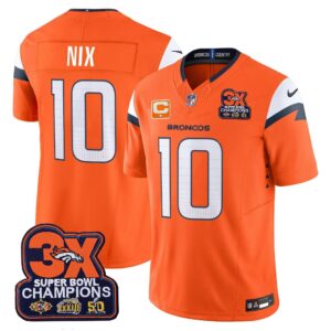 Bo Nix Denver Broncos-Time Champions Patch Vapor Limited Jersey - All Stitched