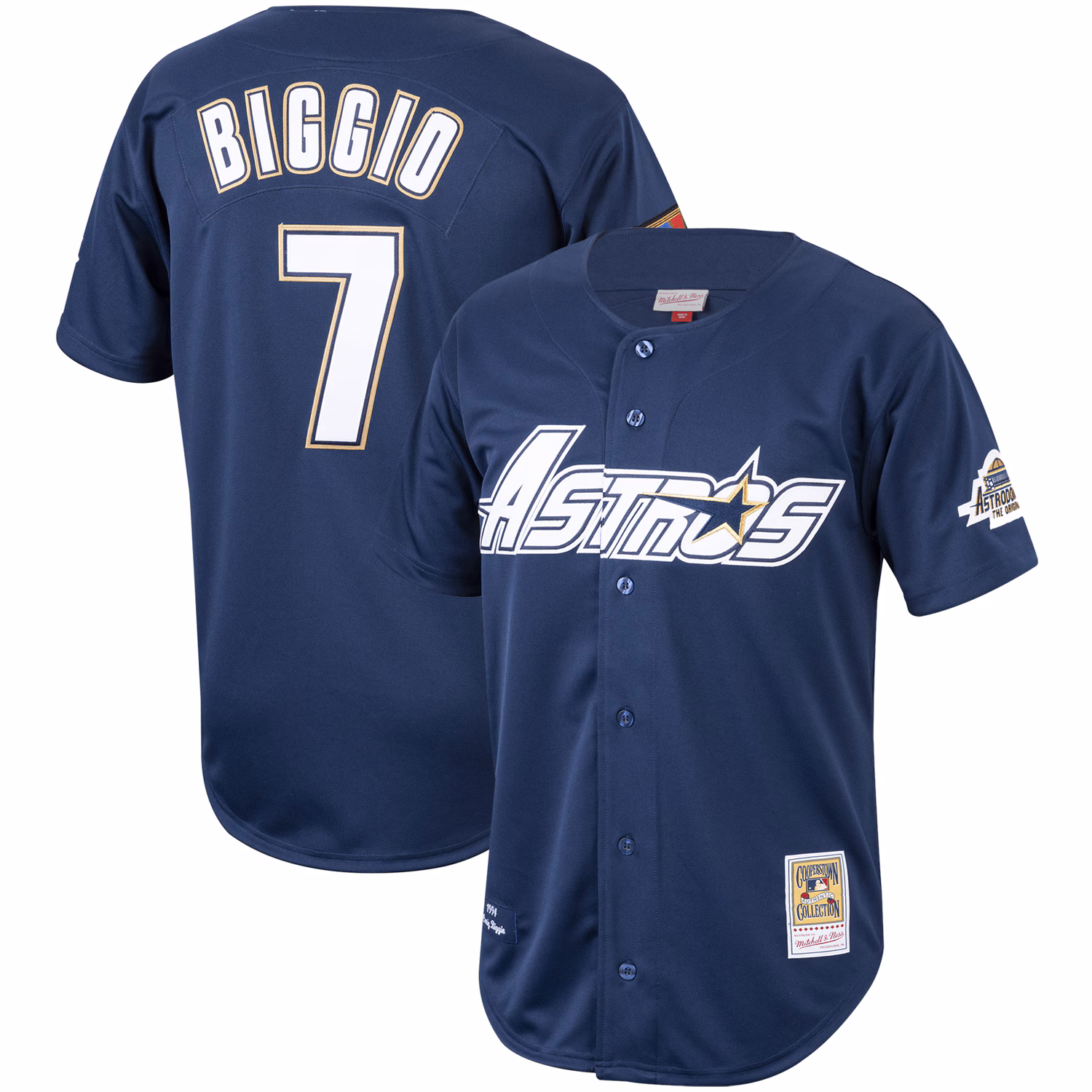 Houston Astros Craig Biggio #7 Mitchell & Ness Navy Cooperstown Collection 1994 Authentic Jersey