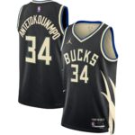 Giannis Antetokounmpo 2022/23 Milwaukee Bucks  Unisex Swingman Jersey - Statement Edition - Black