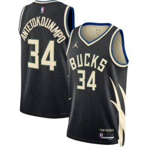 Giannis Antetokounmpo 2022/23 Milwaukee Bucks  Unisex Swingman Jersey - Statement Edition - Black